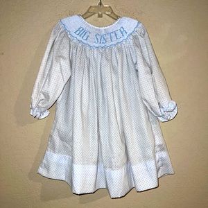 BIG SISTER Stunning Smocked Polkadot Dress